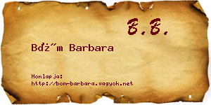Böm Barbara névjegykártya